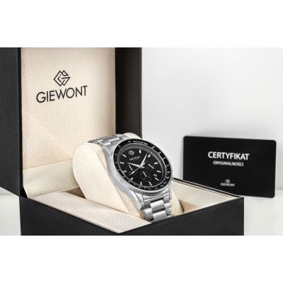 7. Men's Watch Giewont Chronograph Sapphire Silver Black GW3520-B2