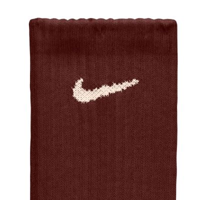 4. Nike Everyday Cushioned Crew Socks, 3 Pairs, Brown, Beige, Pink, SX7664 915