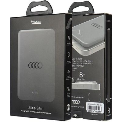 6. Powerbank Audi Big Logo MagSafe inductive 15W 5000mAh - gray