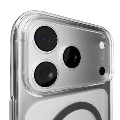 6. Puro Lite Mag TPU+PC Case Compatible with MagSafe for iPhone 17 Pro - Transparent with Gray Ring