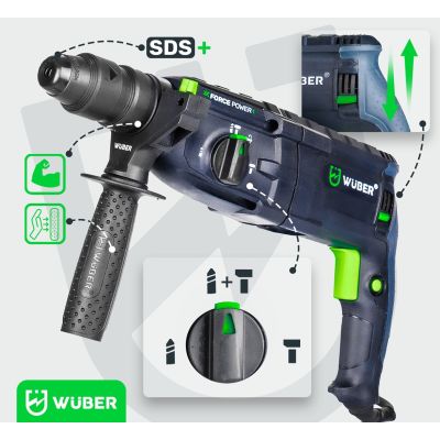 5. Rotary Hammer Drill with 4 J Impact Energy, 2500 W, W28920 WUBER