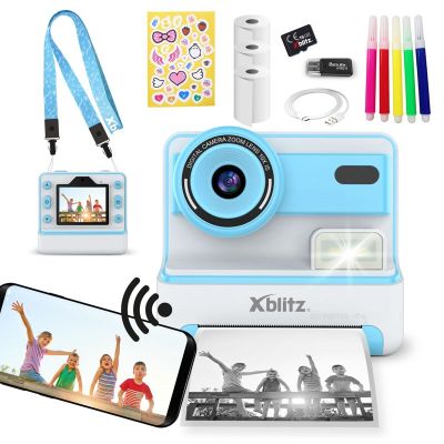 8. XBLITZ INSTANT CAMERA WITH FLASH BLUE PRINTER