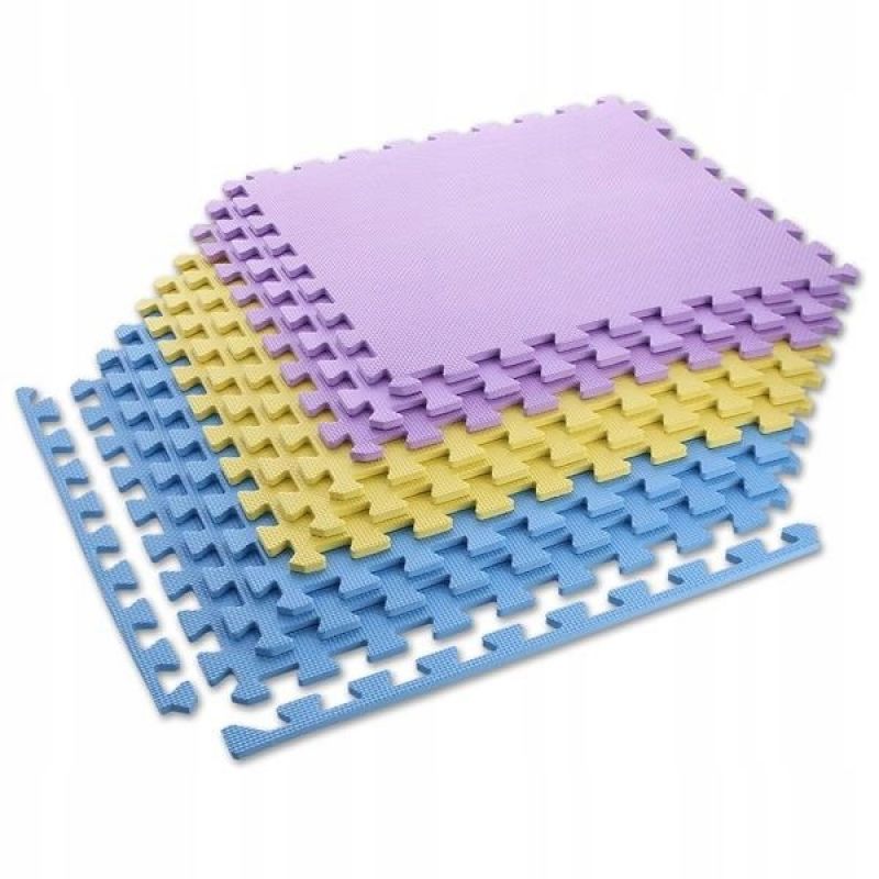 6. One Fitness MP10 Multipack Puzzle Mat Yellow-Blue-Purple