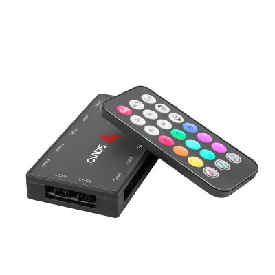 5. SAVIO SET OF 4 ARGB FANS 120 MM WITH CONTROLLER AND REMOTE CONTROL FAN-01