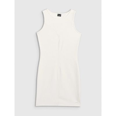 7. Women's ribbed knit mini dress 4F 4FRSS25TDREF188-11S