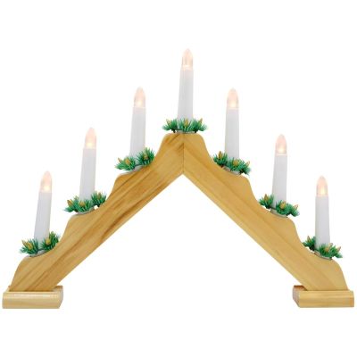 2. WOODEN ADVENT CANDLE HOLDER 7 LIGHTS BATTERY POWERED