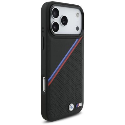 4. BMW M Tricolor Metal Logo MagSafe Case for iPhone 17 Pro Max - Black