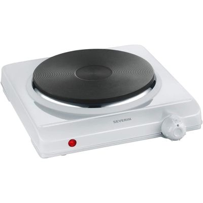 5. SEVERIN Single-Hotplate Electric Cooker, White Enamel, Thermostat, 1500 W, DK1091