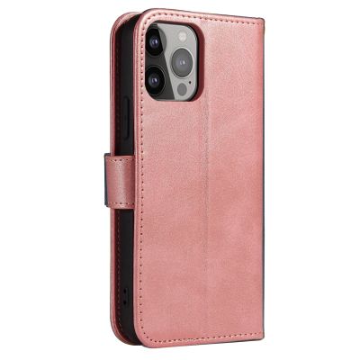 2. Magnet Case elegant bookcase type case with kickstand for iPhone 13 Pro Max pink