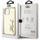 8. Karl Lagerfeld Wrinkled Metal Signature iPhone 15 Case - Gold