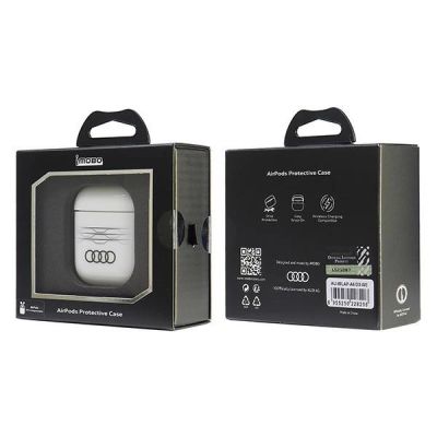 6. Audi IML Geometric Pattern Case for AirPods 1 / 2 - White