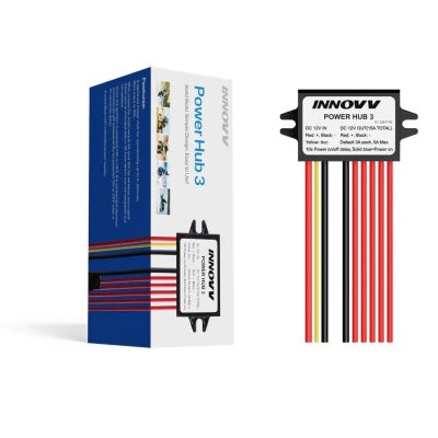 2. INNOVV Power Hub 3 is a waterproof 12V splitter for 5 devices with battery protection and fuses.