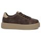 12. Women's leather platform sneakers, brown, Filippo DP6119