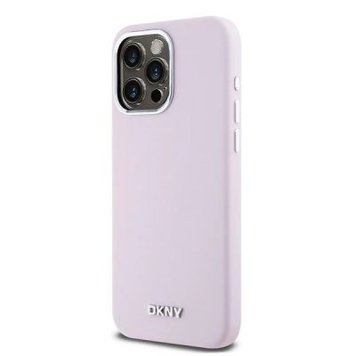 2. DKNY Liquid Silicone Small Metal Logo MagSafe Case for iPhone 15 Pro Max - Pink