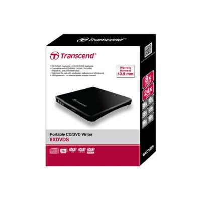 2. Transcend TS8XDVDS-K Optical Disc DVD±R/RW Black