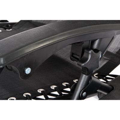 9. FOLDABLE GARDEN DECK CHAIR WITH CANOPY 173X52/65X110CM BLACK-GRAY