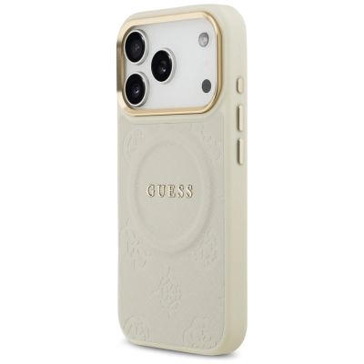 2. Guess Peony Hot Stamp MagSafe Case for iPhone 17 Pro - Beige