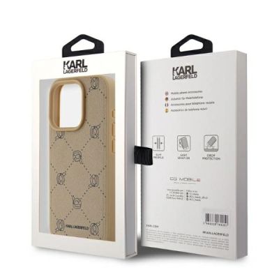 5. Karl Lagerfeld Magsafe Karl Head Case for iPhone 15 Pro Max - Beige