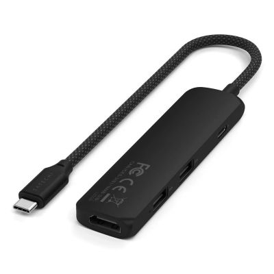 3. Satechi 4in1 USB-C Slim Multiport Adapter 4K - aluminum adapter for USB-C mobile devices (USB-C, 4K HDMI, 2x USB-A) (black)