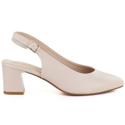 2. Beige Sergio Leone SK463 women's pumps with a strap