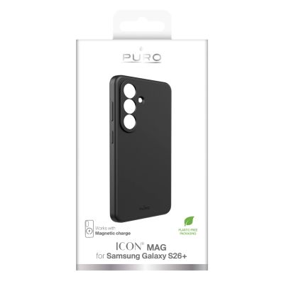 2. Puro ICON MAG protective case for Samsung Galaxy S26 Plus silicone compatible with MagSafe - black