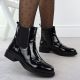 32. Women's black worker boots with socks Sabatina