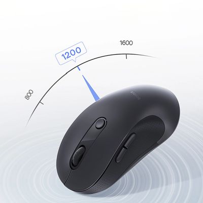 8. Baseus F02 Wireless Ergonomic Bluetooth Mouse - Black
