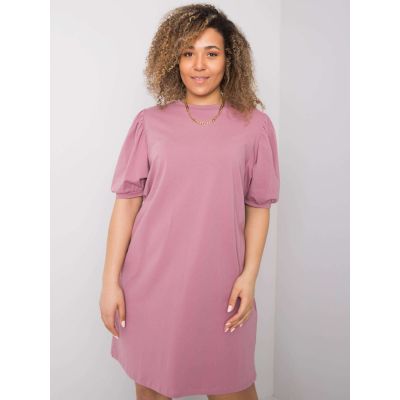 4. Dusty pink plus size cotton dress (RV-SK-6319.65)