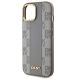 6. DKNY Leather Checkered Mono Pattern MagSafe iPhone 15 Plus Case - Beige