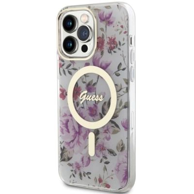 2. Guess GUHMP14XHCFWST iPhone 14 Pro Max 6.7" transparent hardcase Flower MagSafe