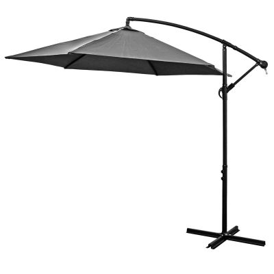 2. 300CM FOLDING GARDEN UMBRELLA ON A BOOM, ANTHRACITE GREY