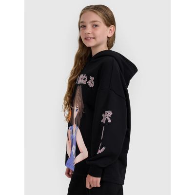 3. Girls' sweatshirt with hood, open, 4F 4FJRAW25TSWSF2293-20S