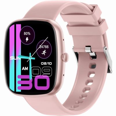 4. GRAVITY GT18-1 Women's Smartwatch Pink Silicone Strap + Black Strap