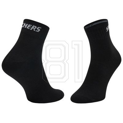 2. Skechers 3PPK Unisex Mesh Ventilation Quarter Socks SK42017-9999 Black 35-38