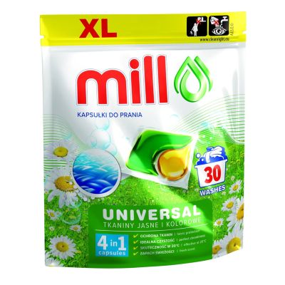 3. Mill washing machine detergent set – 2×30 capsules + fabric perfume 750 ml + washing machine liquid 300 ml