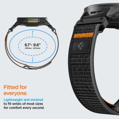 7. Spigen Athlex Air Strap for Garmin QuickFit 22mm - Black and Orange