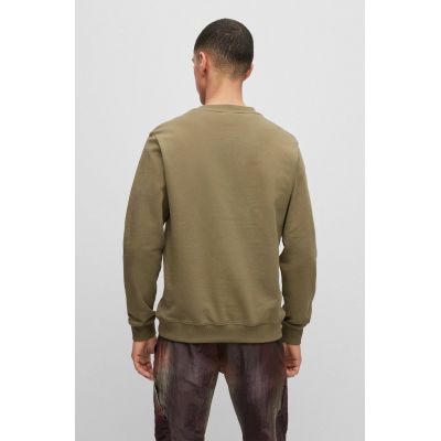 3. Hugo Boss men's cotton jersey sweatshirt with print, green (50488906-345)