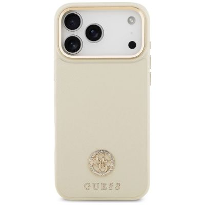 3. Guess Grained Strass Logo MagSafe case for iPhone 17 Pro Max - beige