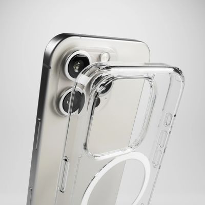 3. Puro Impact Clear D3O MagSafe Silicone Case for iPhone 16 Pro - Transparent