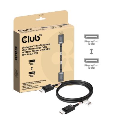 4. CLUB3D CAC-1092 DisplayPort Cable 1.6m Black