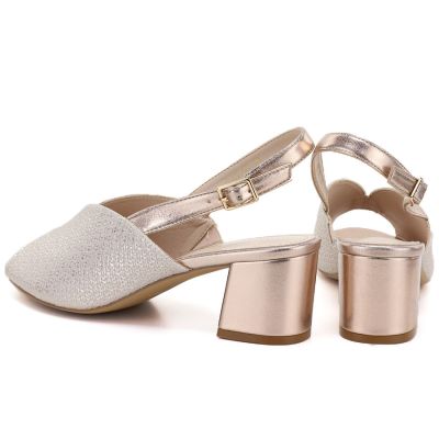 3. Sergio Leone SK471 gold high heel women's sandals