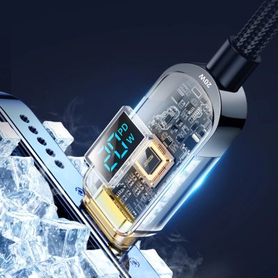 5. Joyroom A4 USB-C / Lightning Cable 20W 1.2m with display - black