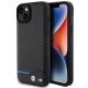 BMW Leather Carbon case for iPhone 15 Plus - black