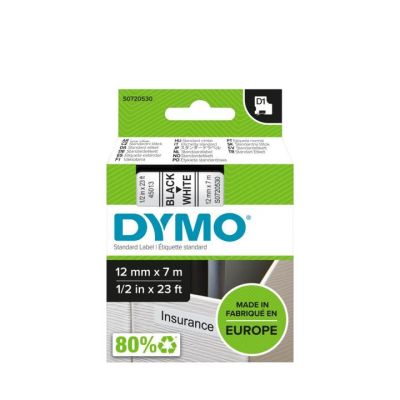 2. Dymo D1 tape - 12mm x 7m black/white