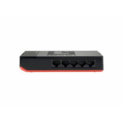 4. LevelOne GSW-0507 Network Switch Unmanaged Gigabit Ethernet (10/100/1000) Black, Red