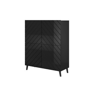ABETO bookcase 100.5x40xH121.5 black/gloss black