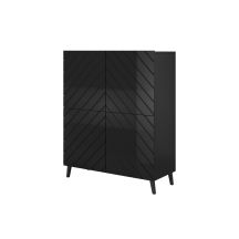 ABETO bookcase 100.5x40xH121.5 black/gloss black