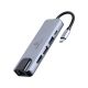6. GEMBIRD MULTI ADAPTER USB TYPE-C 5IN1 (HUB + HDMI + PD + CARD READER + LAN) SILVER