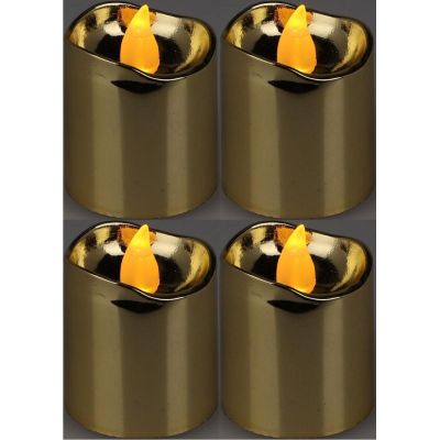22. SET OF 4 GOLD TEA LIGHT LED CANDLES