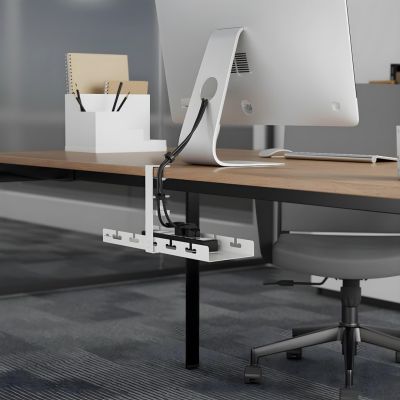 7. MACLEAN UNDERDESK CABLE ORGANIZER, MAX LOAD 5KG, WHITE MC-105 W
